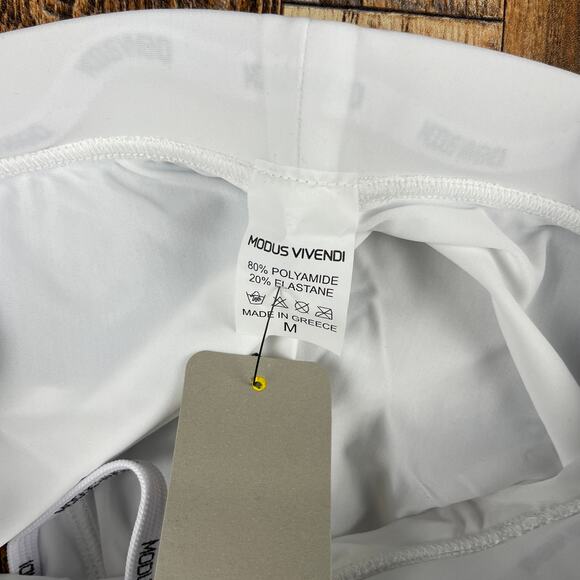 Modus Vivendi Mens Medium White Gold Polyamide Elastane Glam Meander Trunk Boxer - Picture 6 of 15